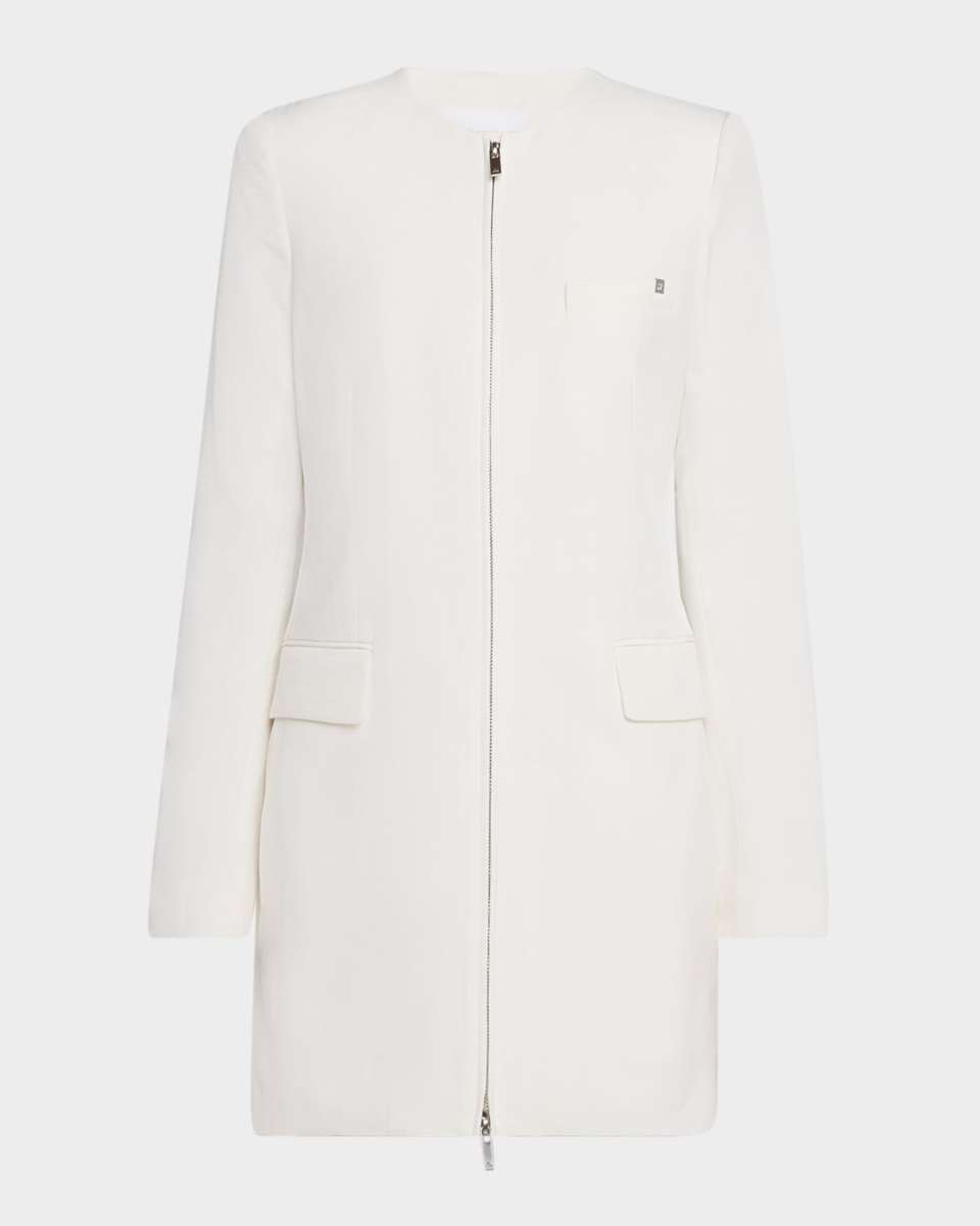 Tailored Zip-Front Mini Dress